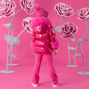 A DEE - Winter Bloom Avery Short Fur Trim Jacket - Fuchsia