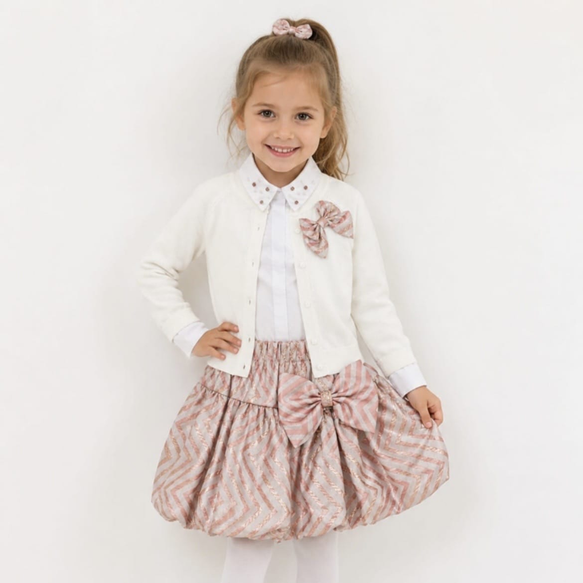 Daga - Sparkle Blush Exclusive Three Piece Skirt Set - Pink
