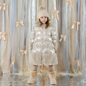 A DEE - Eau De A Dee Aurora Long Fur Trim Jacket - Stone Beige