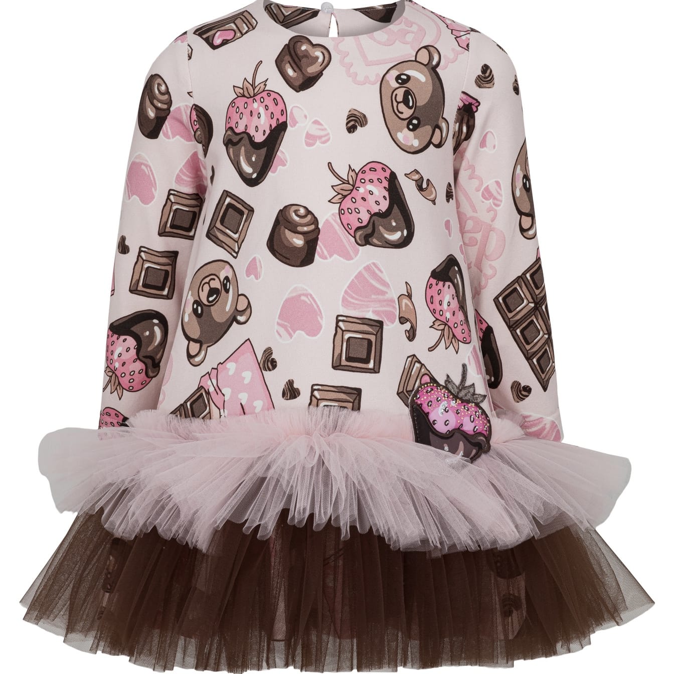 Daga - Chocolate Teddy Tutu Dress - Pink