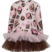 Daga - Chocolate Teddy Tutu Dress - Pink