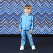 MITCH & SON - Winter Chevron Warren - Zig Zag Zipper  Tracksuit - Cornflower Blue