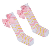 A DEE - Lara Chic Chevron Knee High Socks  - White