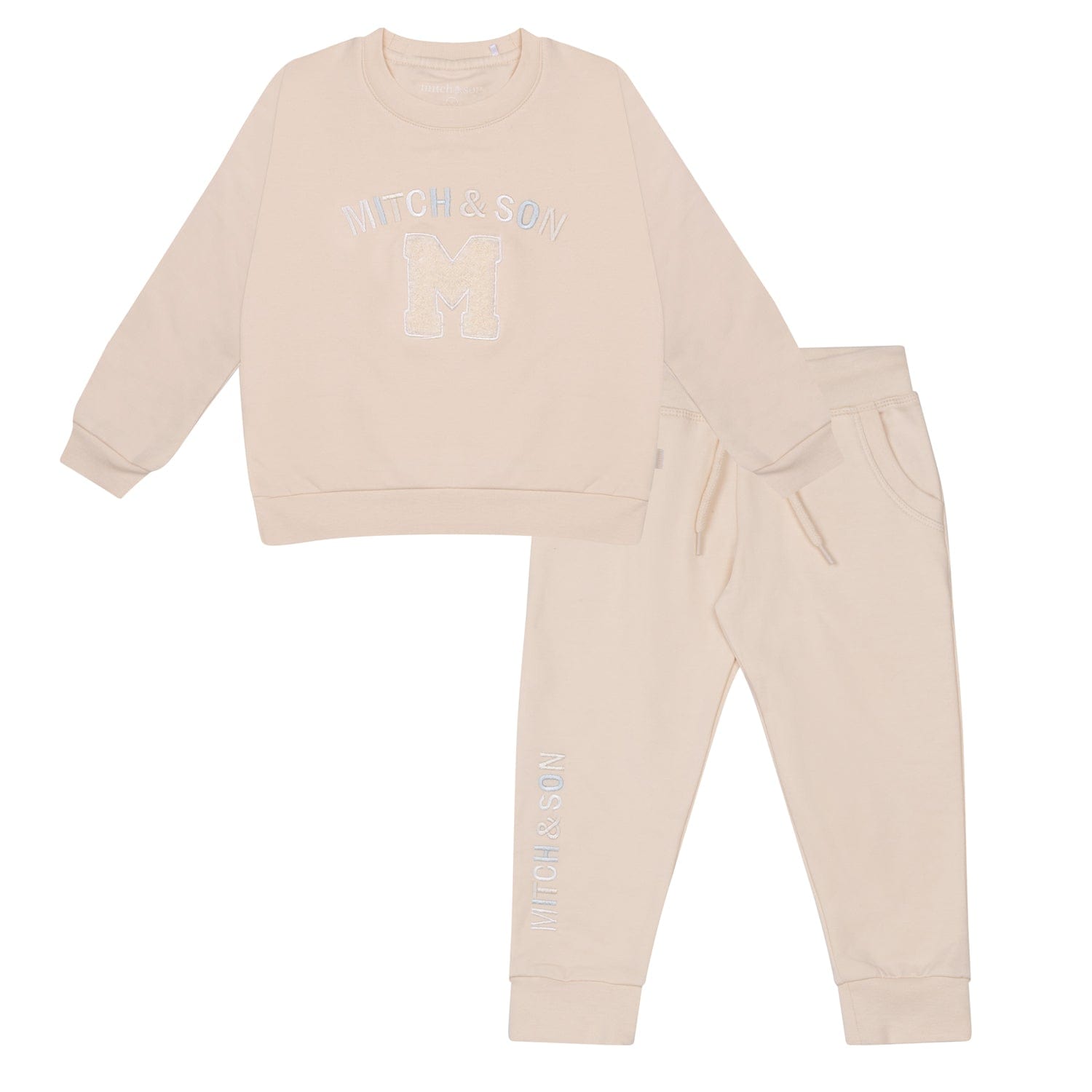 MITCH & SON - Addy Loopy Badge Crewneck Tracksuit - Beige