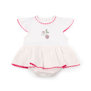 LITTLE A - Cutie Frutti Peggy Cherry Romper - White