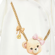 MONNALISA - Teddy Chain Babygrow  - Pink