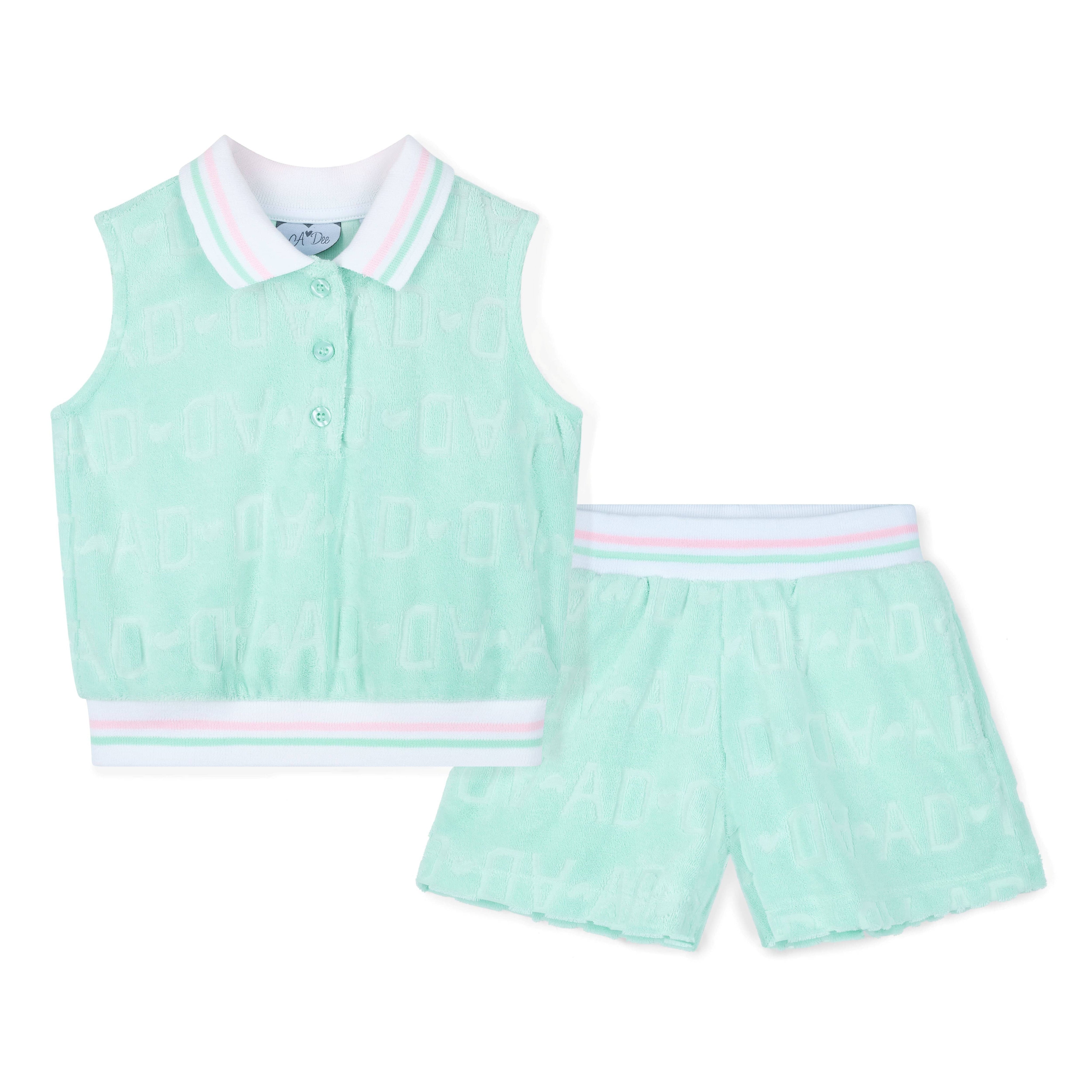 A DEE - Romi Bow-tique Chic Terry Short Set - Mint