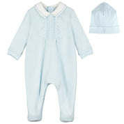 Emile Et Rose - Malcolm Embroidered Babygrow & Hat - Blue