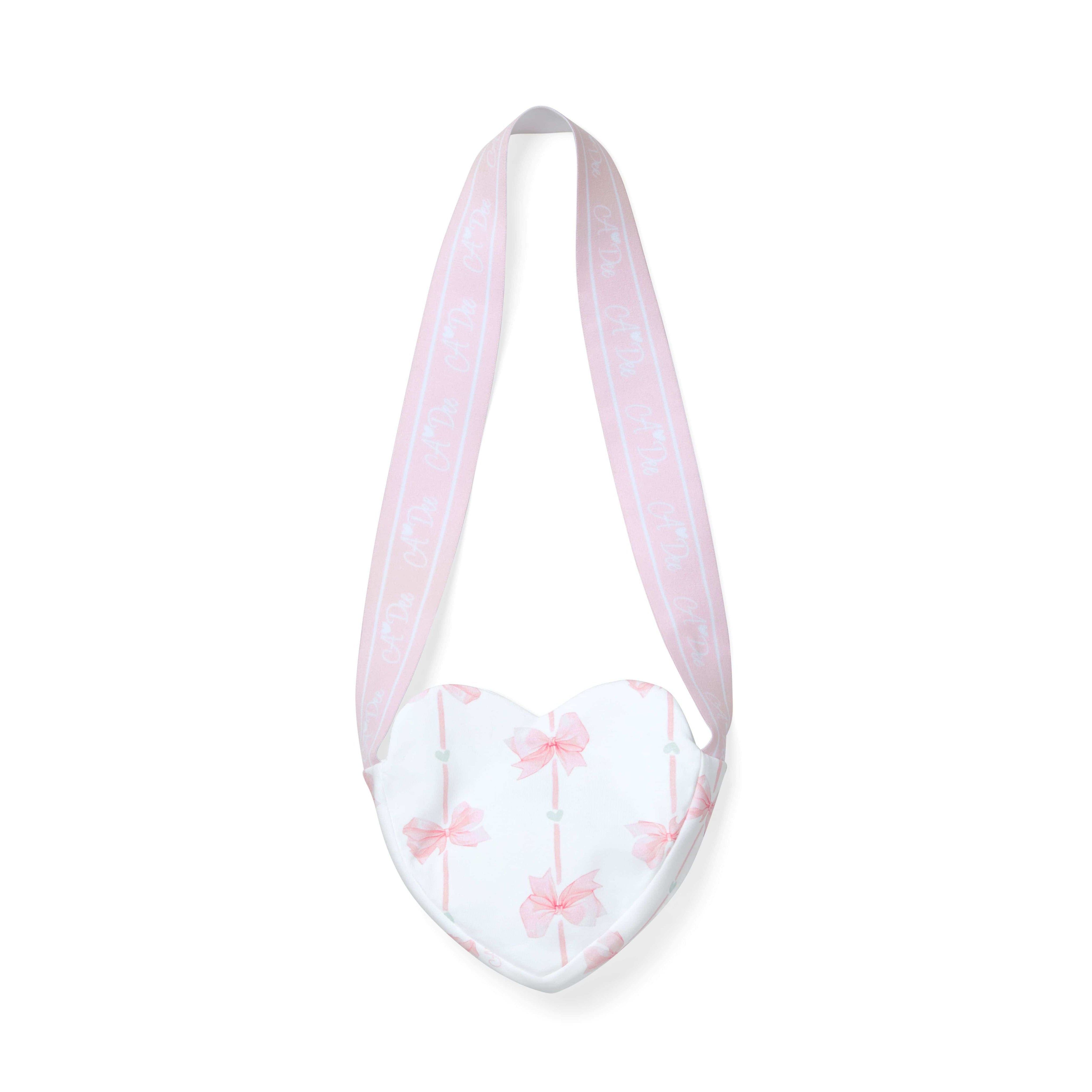 A DEE - Rosia Bow-tique Bows & Stripes Print Heart Bag - White