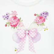 MONNALISA - Garden Party Butterfly Top & Skirt Set - Pink