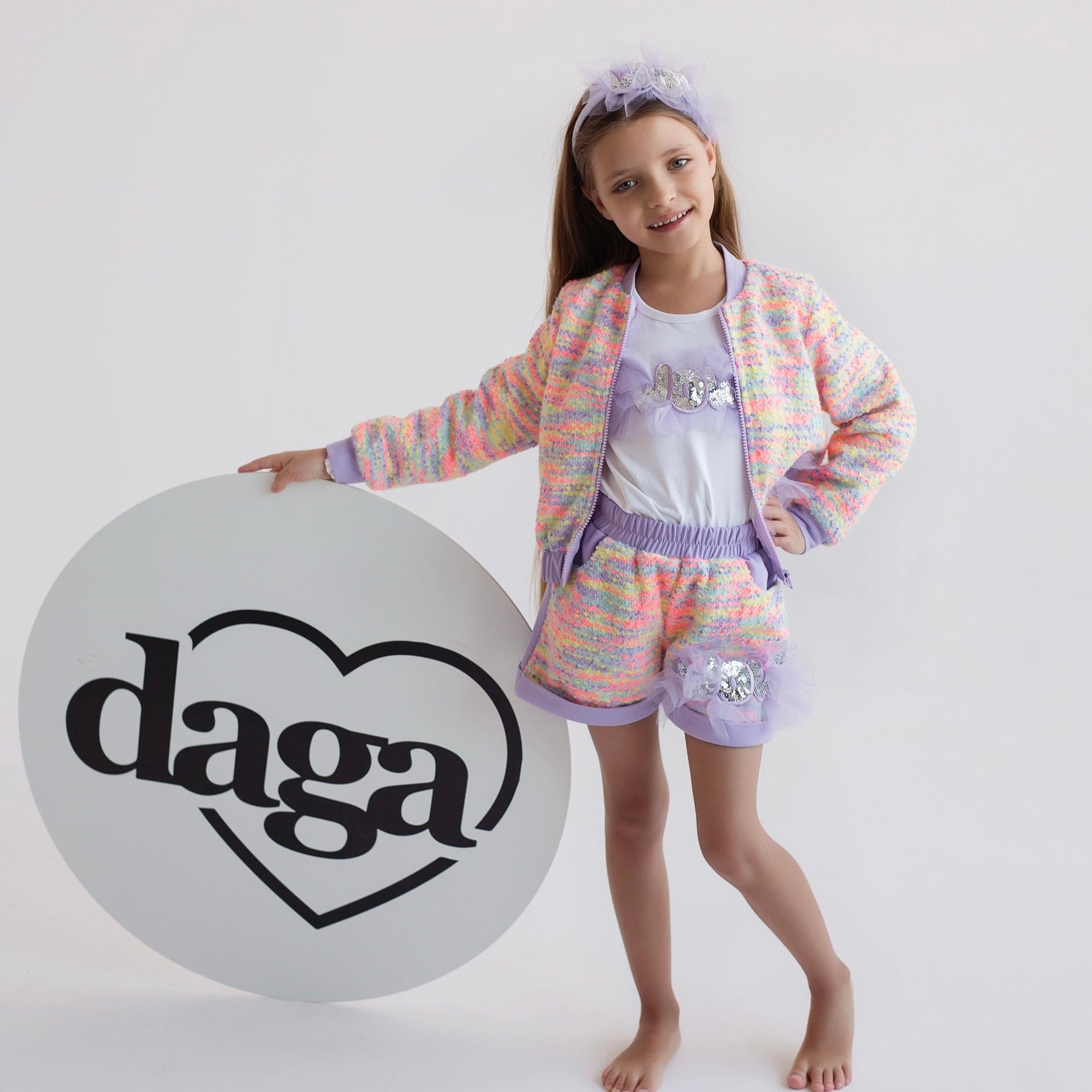 Daga - Fancy Wow Three Piece Short set - Lilac