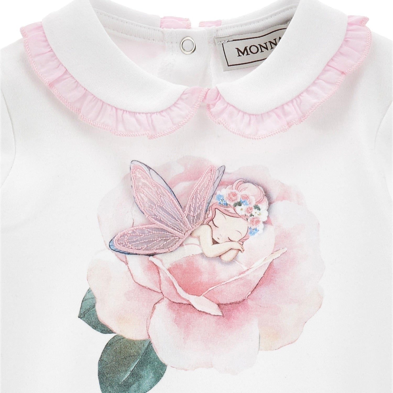 MONNALISA - Rose Babygrow - White