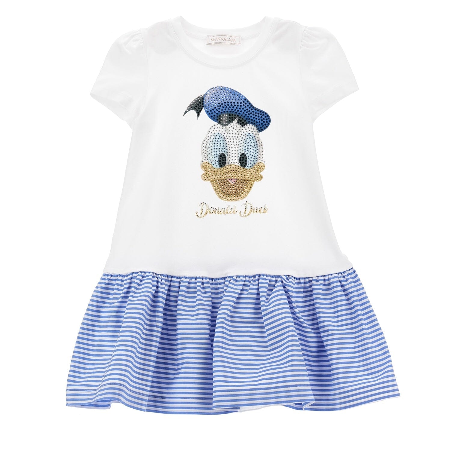 MONNALISA - Donald Duck Jersey Dress - White