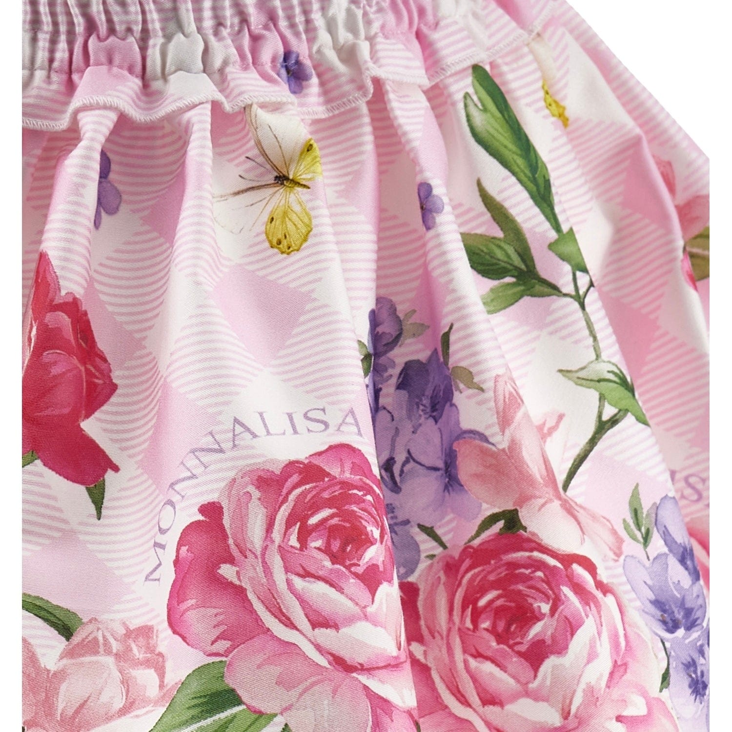 MONNALISA - Garden Party Butterfly Top & Skirt Set - Pink