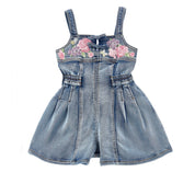MONNALISA -  70's Denim Playsuit - Blue