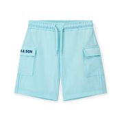 MITCH & SON -  Hugh & Hamish JNR Ny Polo & Cargo Short Set - Bright Blue