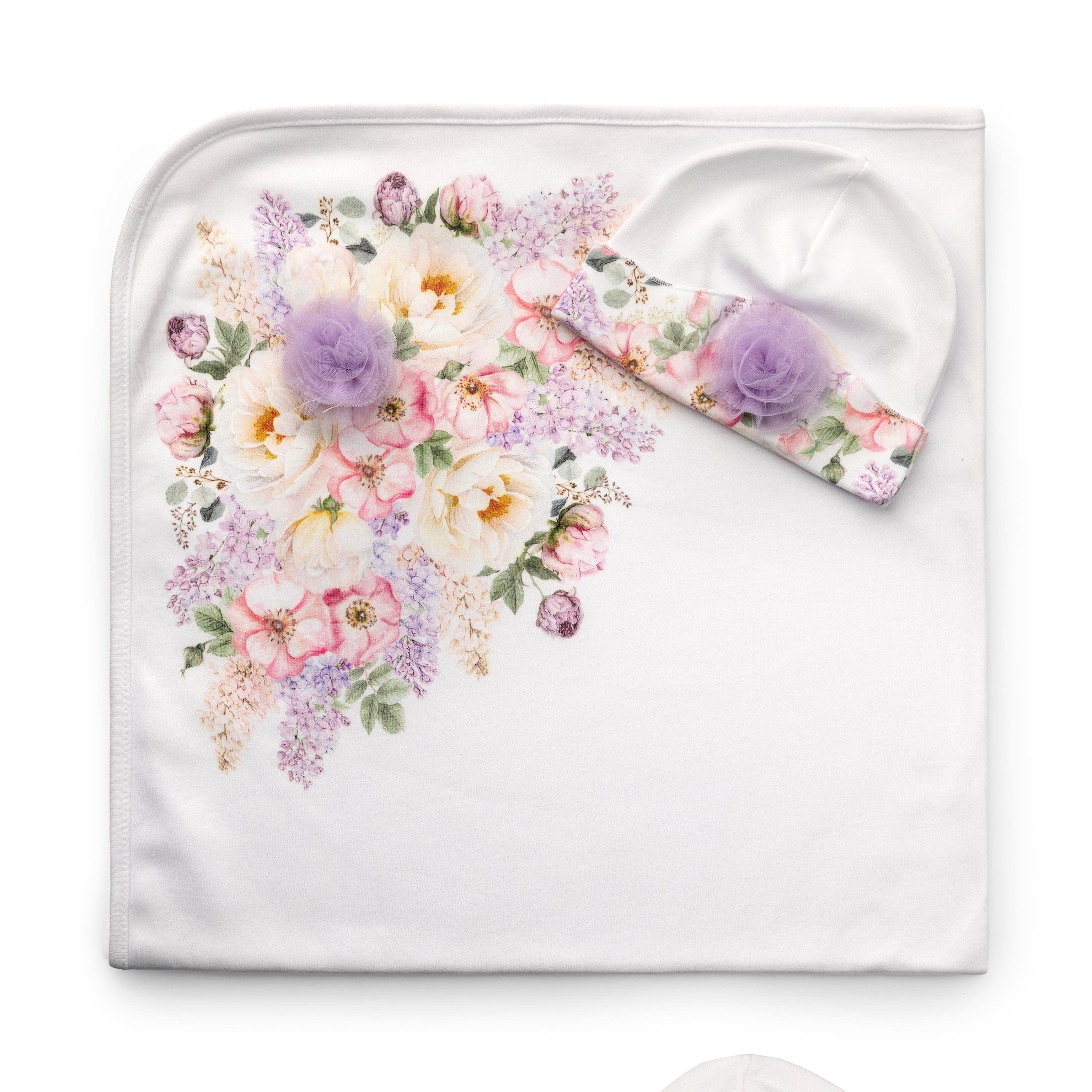 SOFIJA - Mirella Swaddle Blanket & Hat - Violet