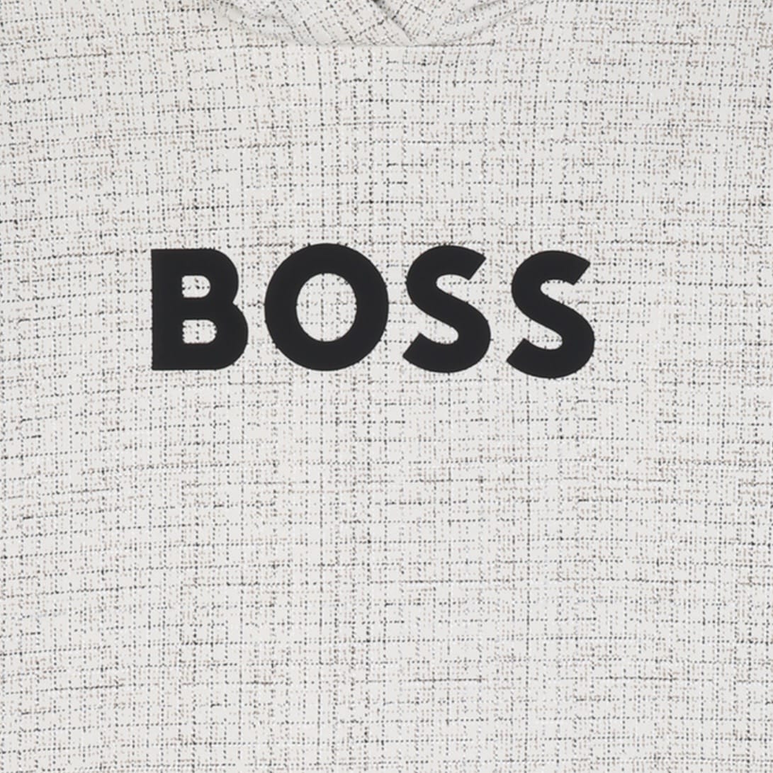 BOSS - Logo Hooded Sweatshirt  -  Ivory