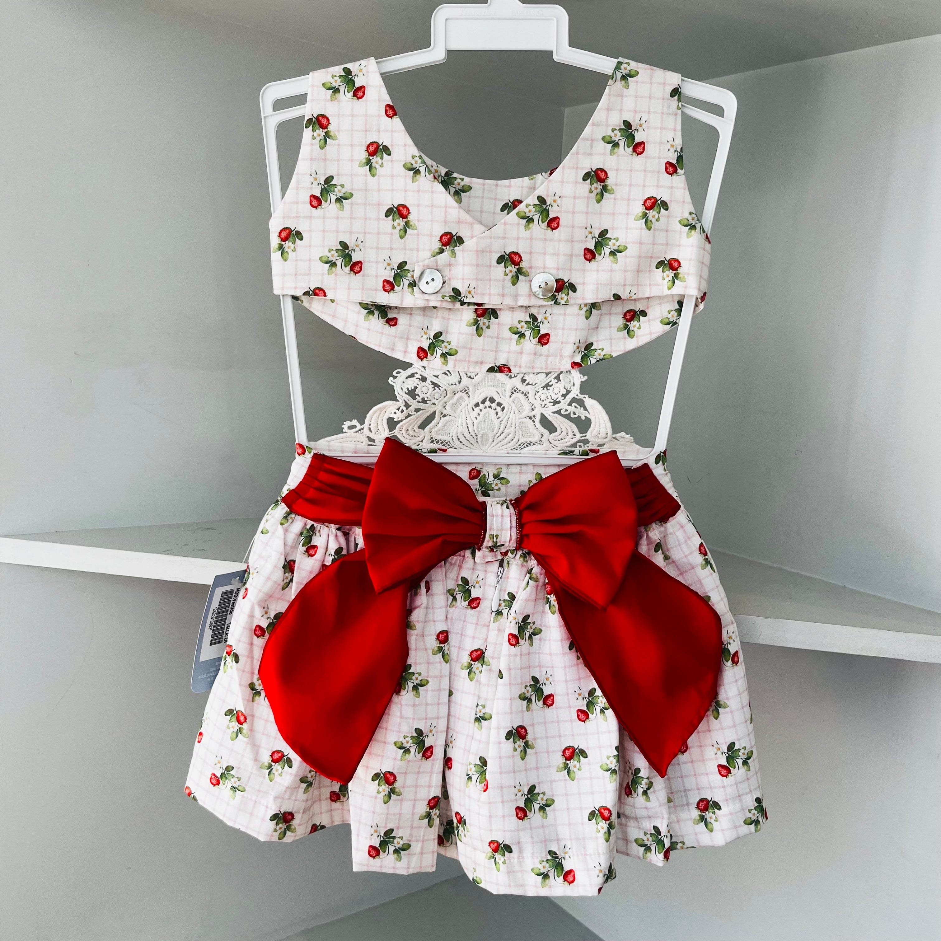 BABINE - Exclusive Cut Out Strawberry Dress   - Pink