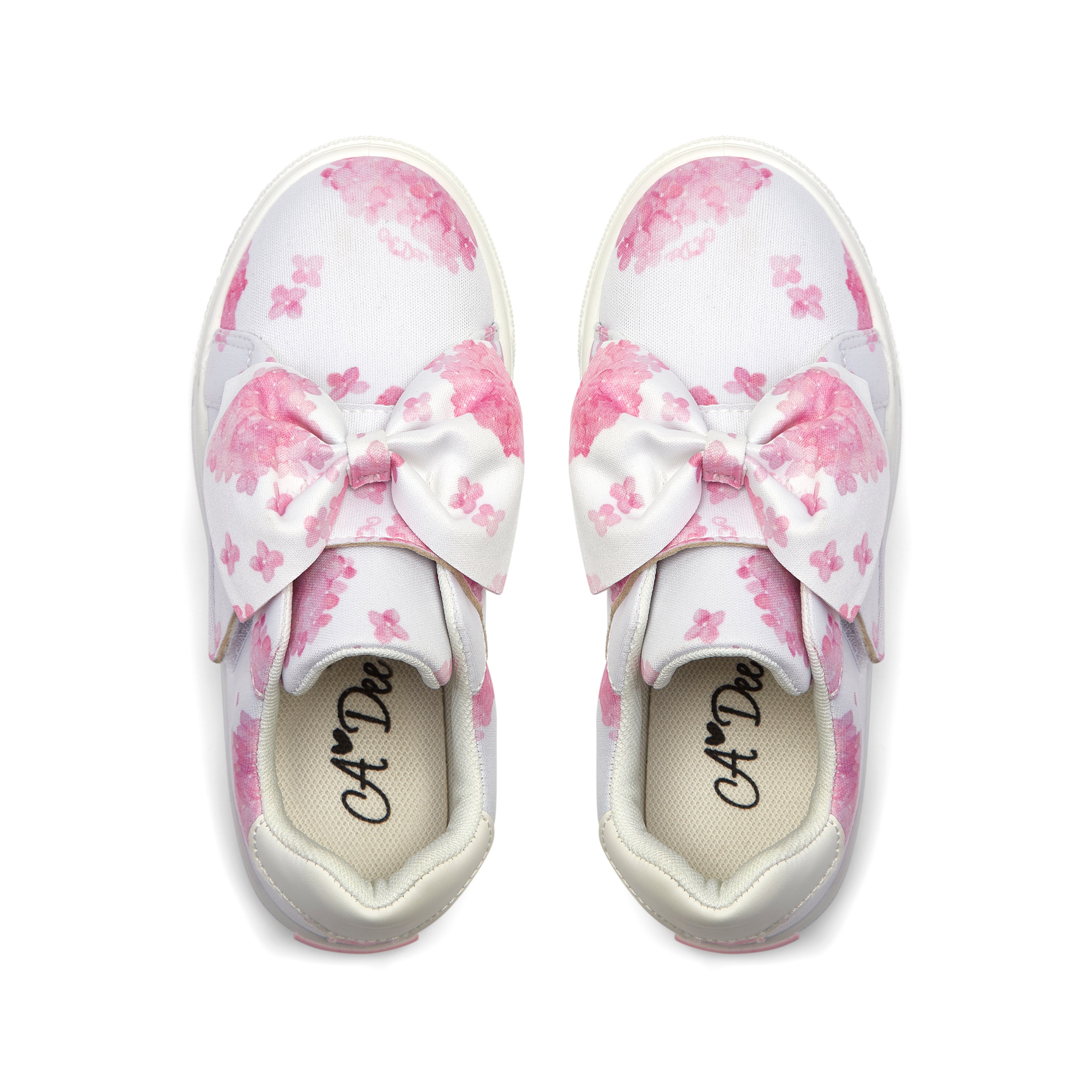 A DEE -  Bowie Heavenly Hydrangea Printed Bow Trainer - Pink Blossom