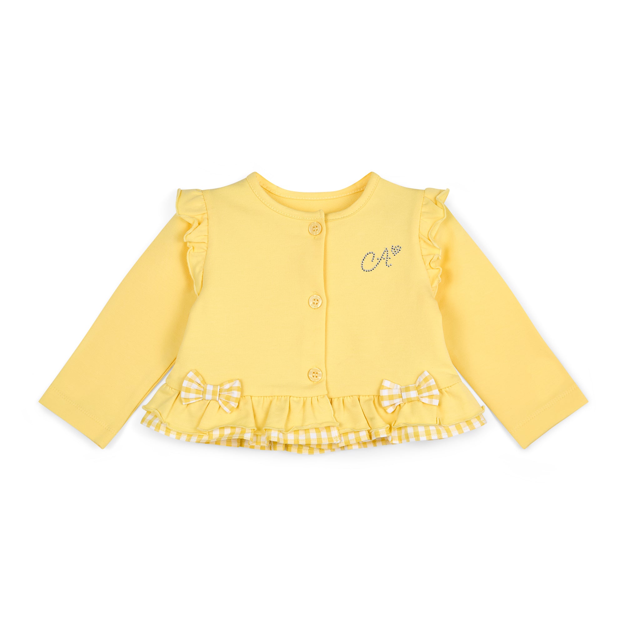 LITTLE A - Ashleigh Cardi With Bow Detail - Sweet Lemon