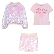 BILLIEBLUSH - Sequin Jacket With Top & Shorts - Pink