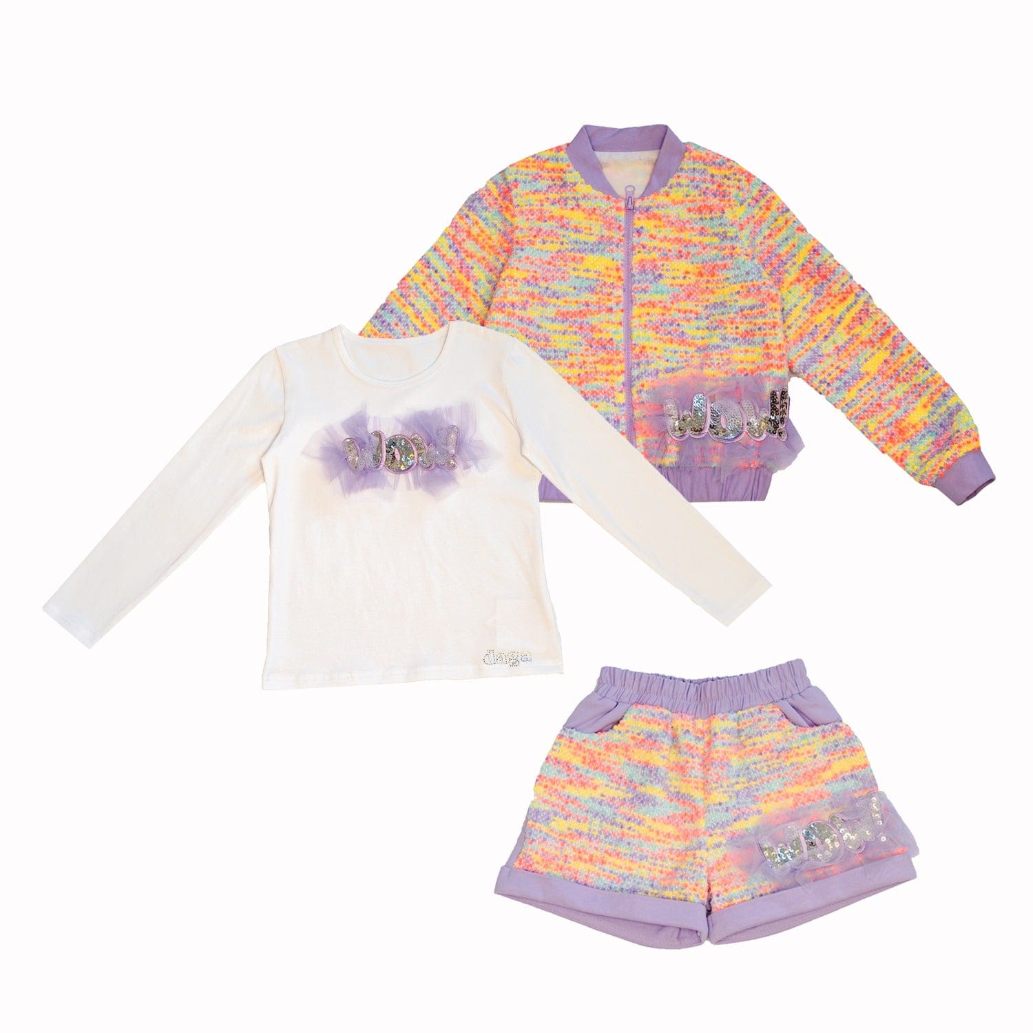 Daga - Fancy Wow Three Piece Short set - Lilac