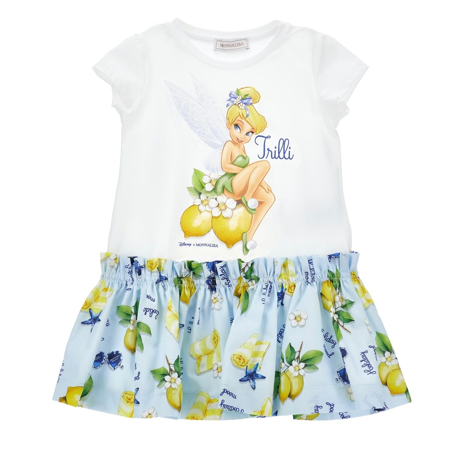 MONNALISA - Tinkerbell Jersey Dress - Blue