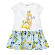 MONNALISA - Tinkerbell Jersey Dress - Blue