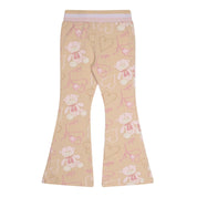 A DEE - Abstract Teddy Sienna Teddy Print Flare Tracksuit - Beige