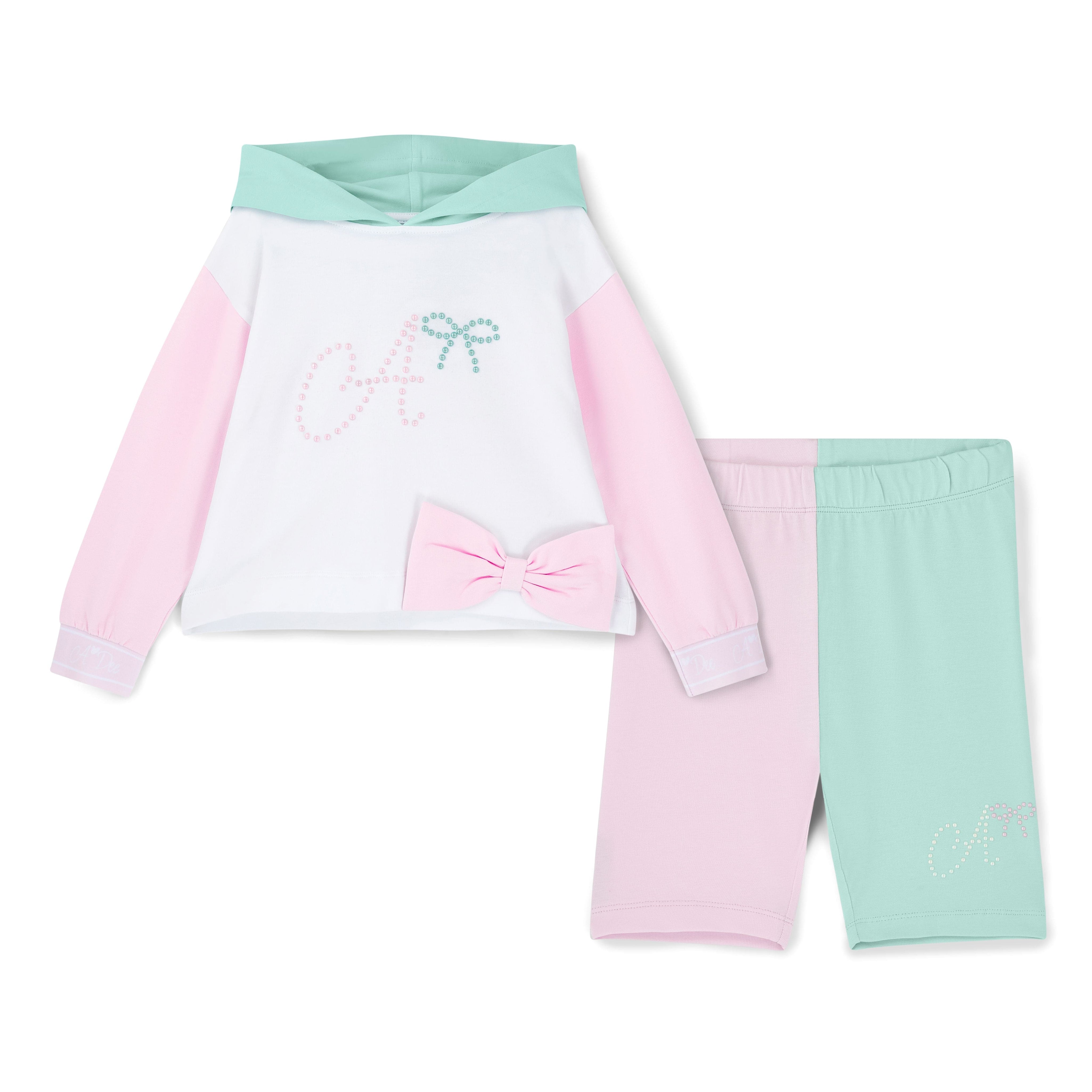 A DEE - Reese Bow-tique Chic Hoody Cycling Short Set - Mint