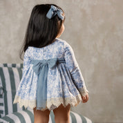 ABUELA TATA - Alice Baby Dress & Bonnet - Blue
