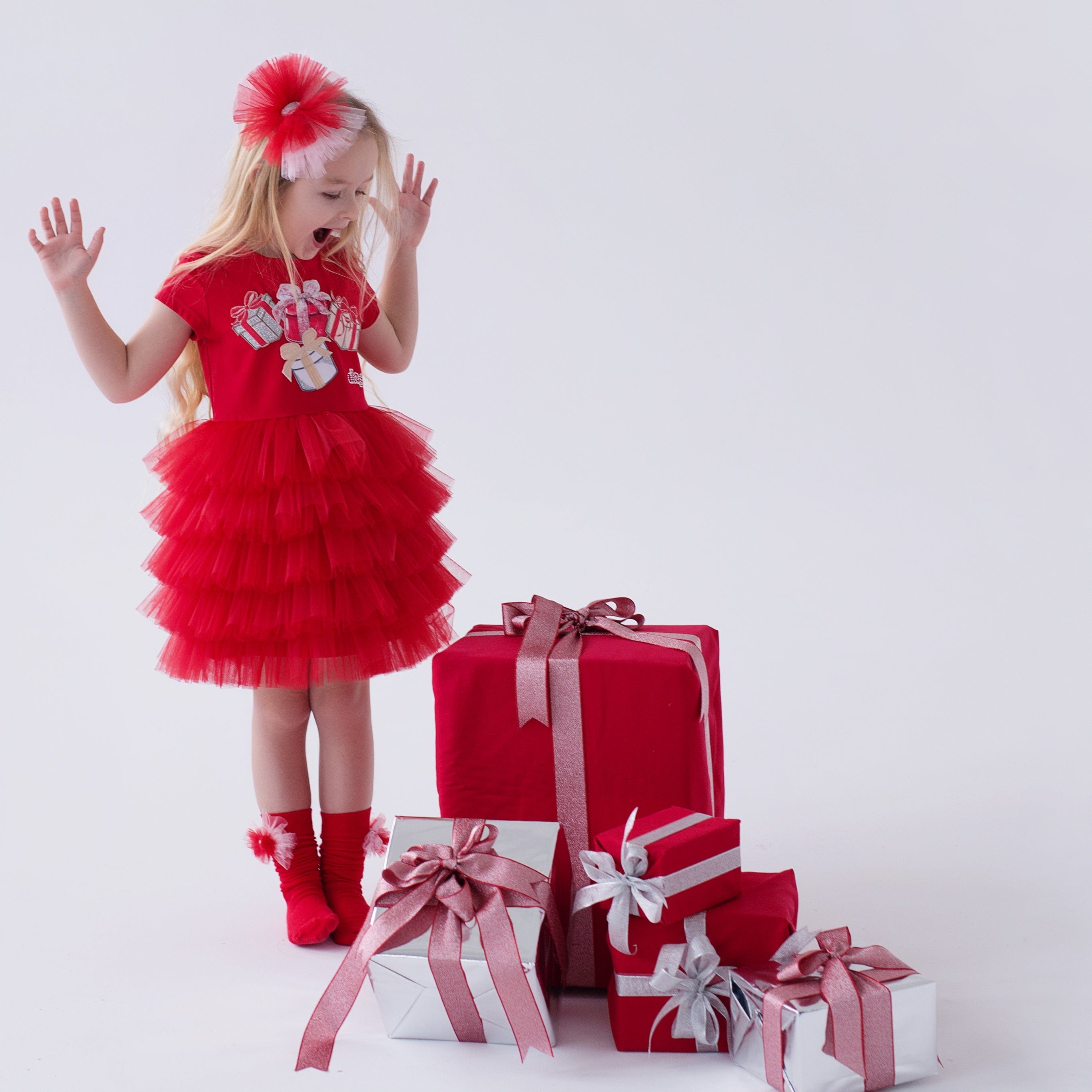 Daga - Magical Surprises Tutu Tulle Dress - Red