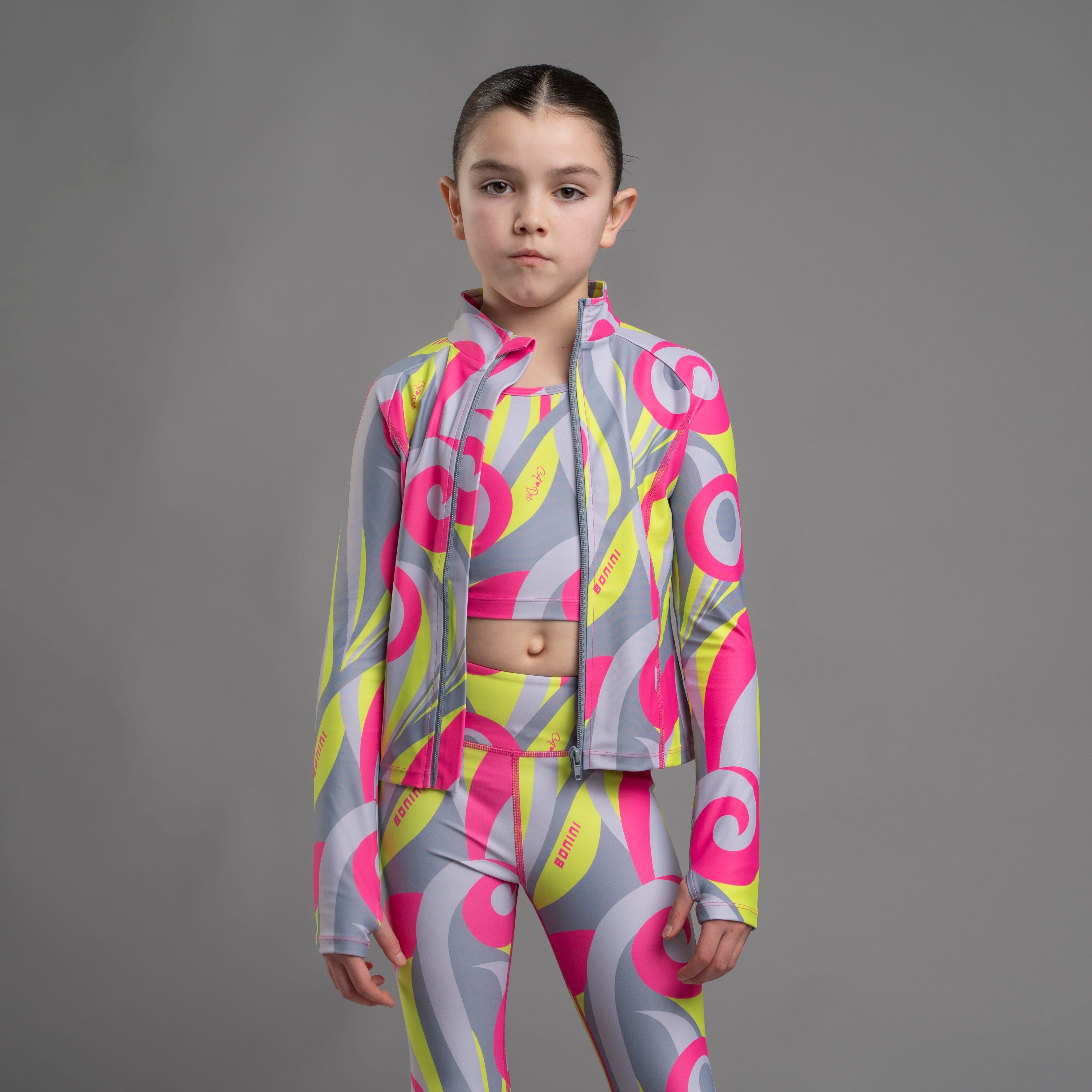 BONINI BY A DEE - Revive Printed Zip Up Top  - Hot Pink