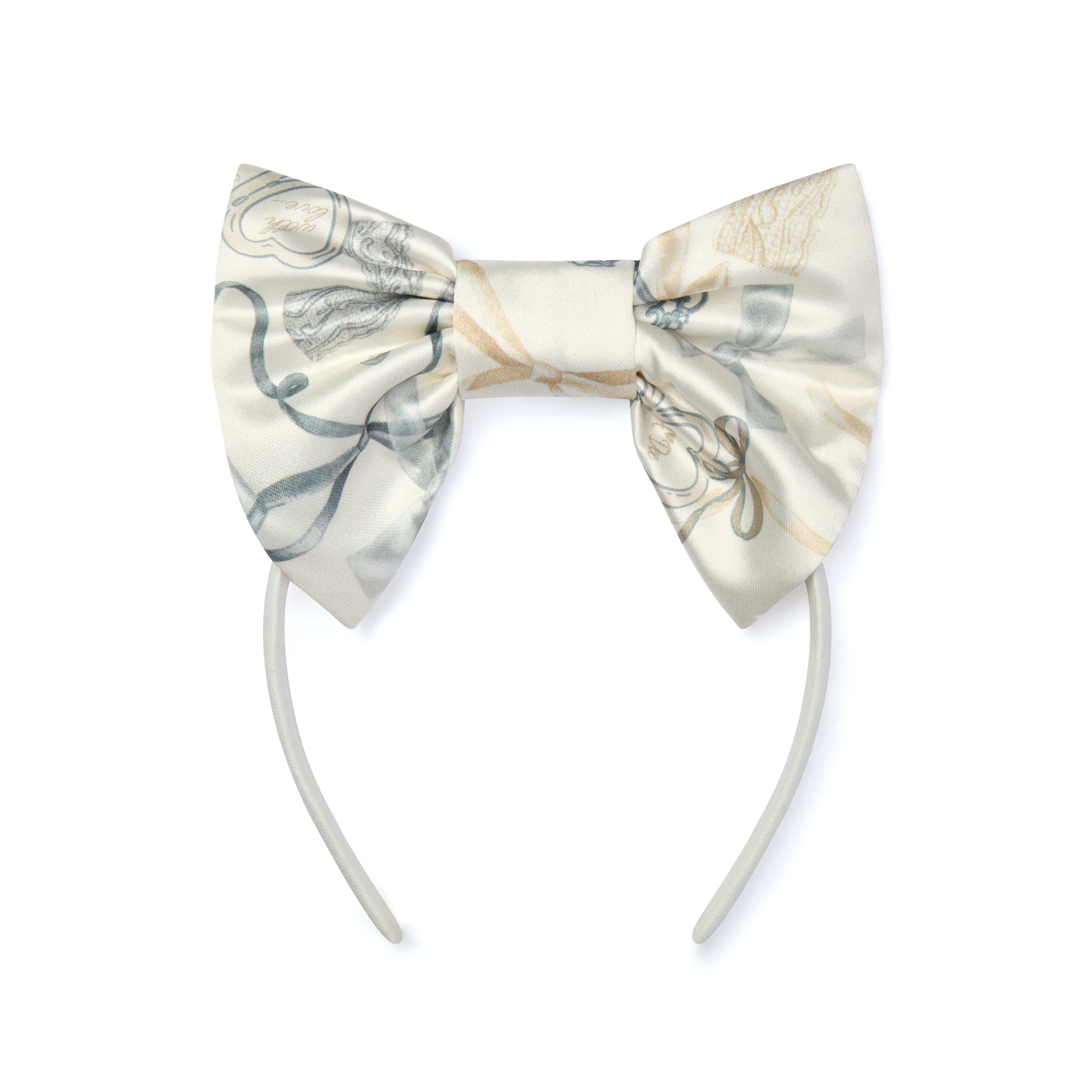 A DEE - Eau De A Dee Allie Bow Print Hairband - Snow White