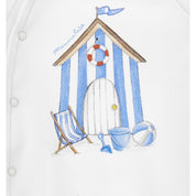 MONNALISA - Beach Hut Babygrow  - White