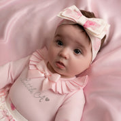LITTLE A - Little Bloom Deena Rose Print Jam Pant Set - Pale Pink