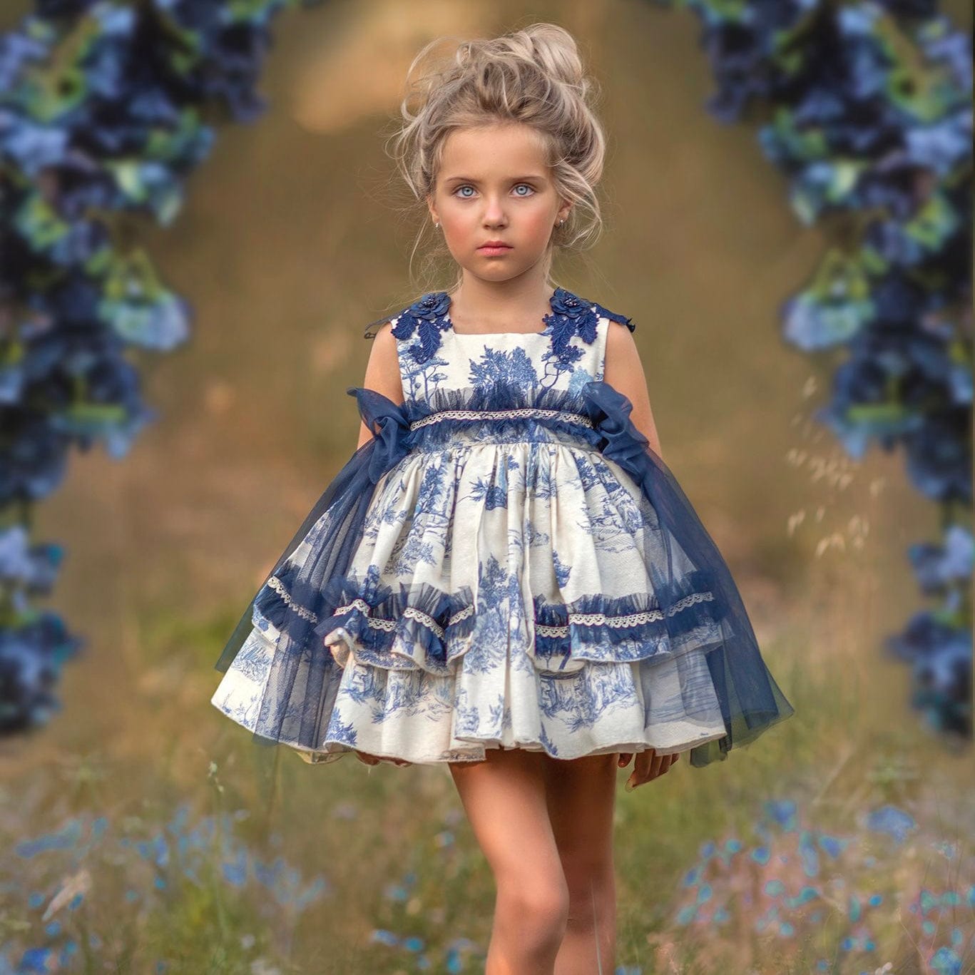 DUERME SAFILLA - Ivy Puffball Dress - Blue