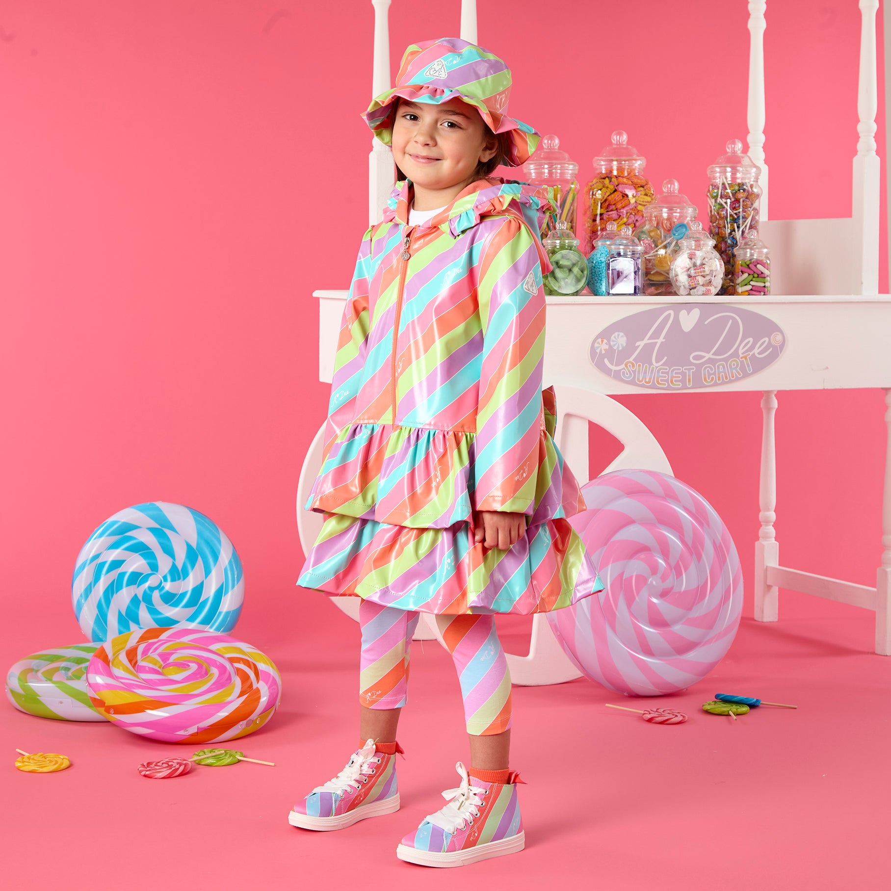 A DEE - Daphne Lollipop Love Stripe Raincoat - Coraline