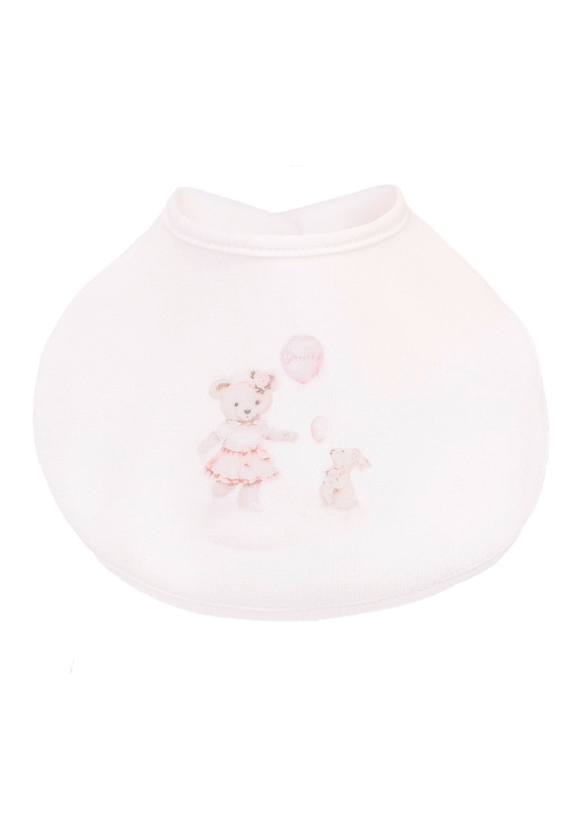 JAMIKS - Velour Bear Bib - Pink