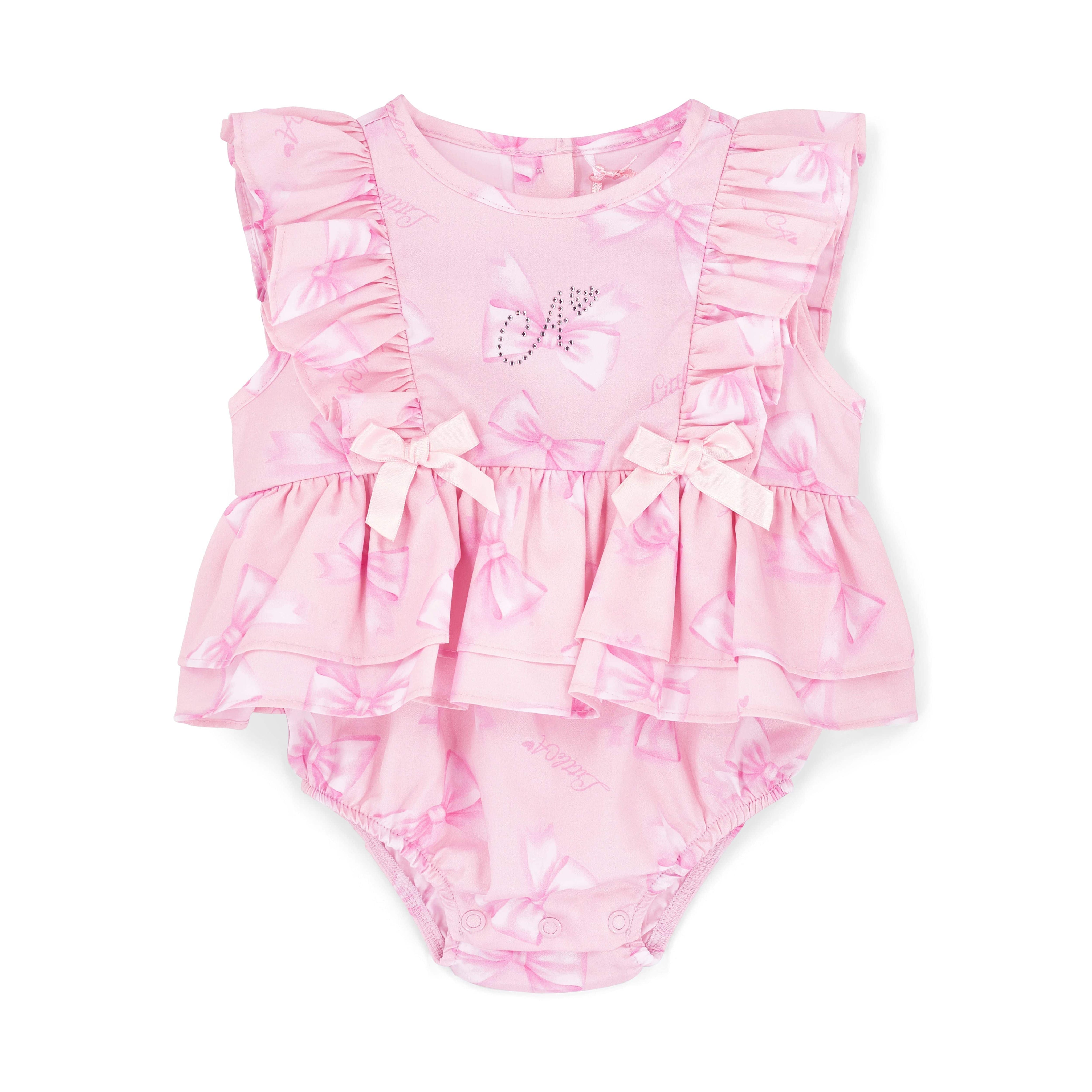 LITTLE A - Perfectly Pink Odessa Romper - Pink Blossom