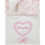 MONNALISA - Heart & Bow Blanket - White