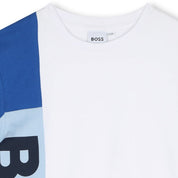 BOSS - Colour Block Logo T Shirt - White