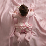 LITTLE A - Little Bloom Deena Rose Print Jam Pant Set - Pale Pink