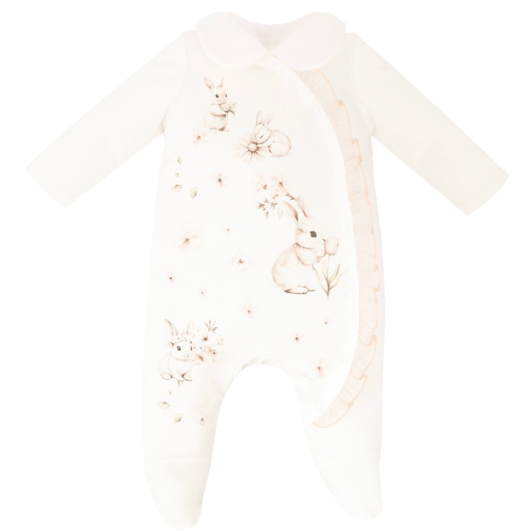 JAMIKS - Cotton Kelma Bunny Babygrow - Peach