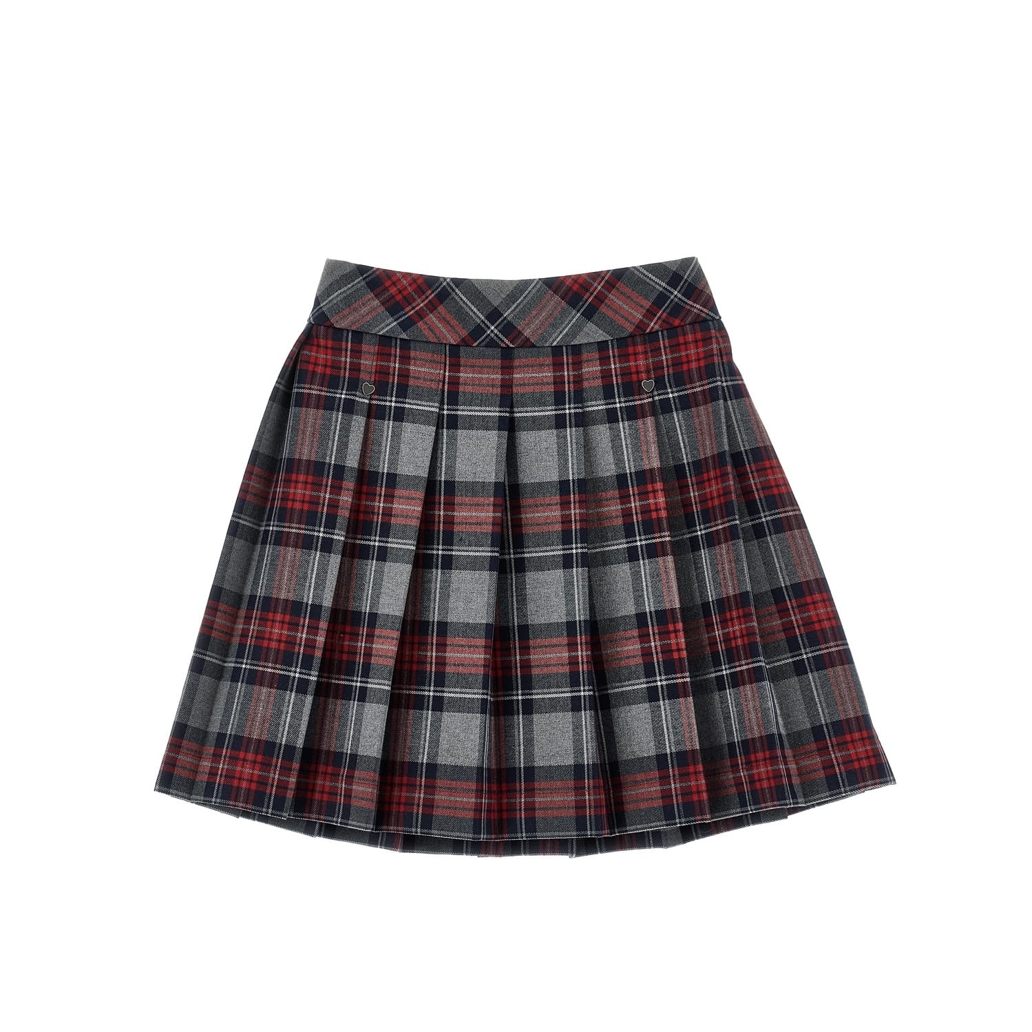MONNALISA - Tartan Blouse &  Skirt Set - Grey
