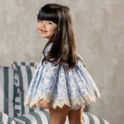 ABUELA TATA - Alice Baby Dress & Bonnet - Blue