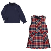 ABEL & LULA - Plaid Pinafore & Top - Navy