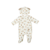 MAYORAL - Bunny Babygrow With Hat, Bibs, Blanket & Comforter - Natural