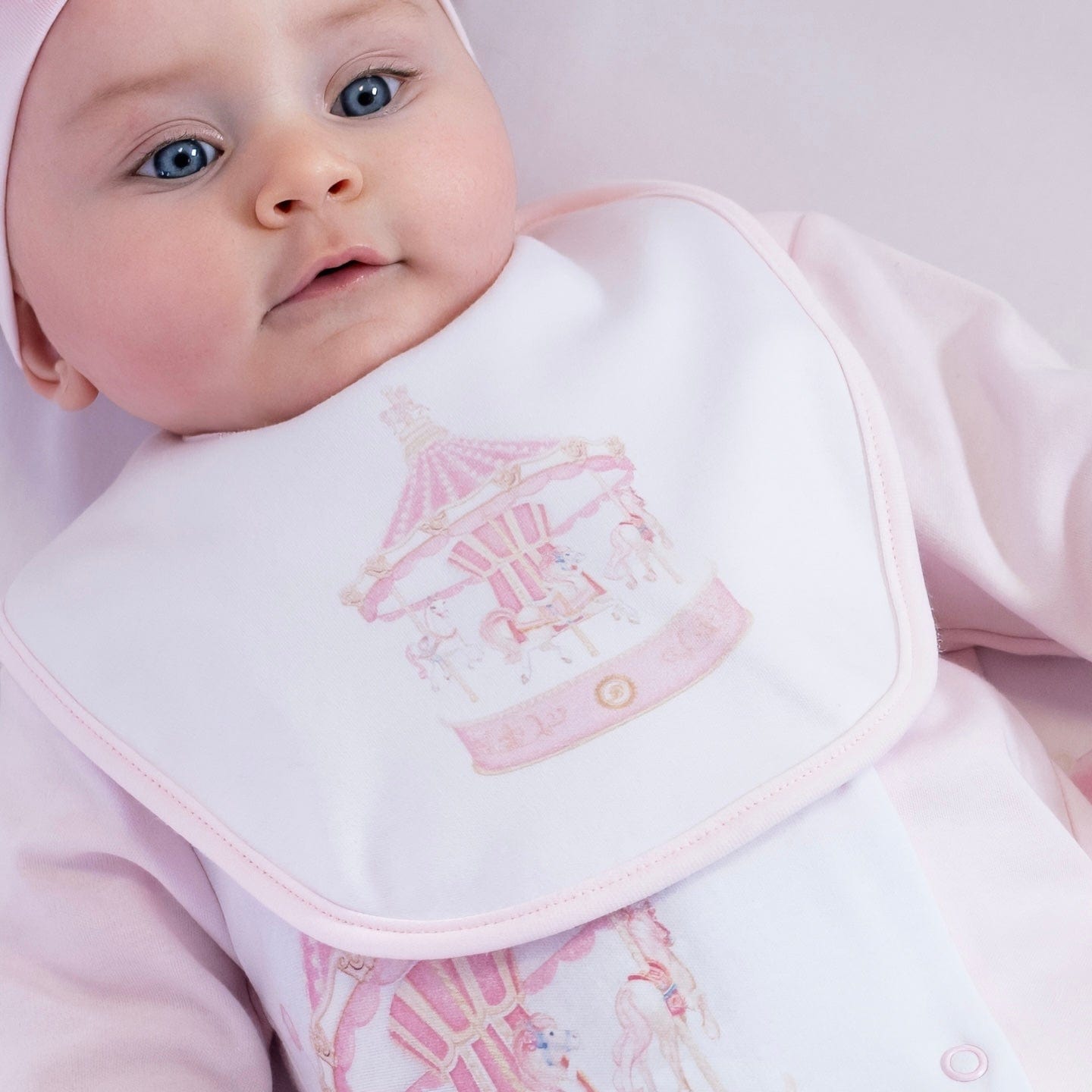 FIRST BABY - Carousel Bib  - Pink